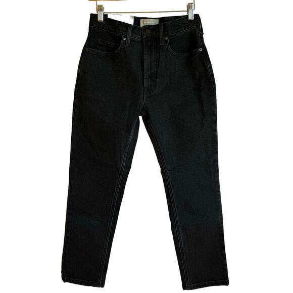 Everlane The Original Cheeky Jean Organic Cotton Straight Leg Sz 27 Black Denim - Picture 1 of 16